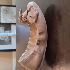 Prada Sport Leather Pink Bow Accent Ballet Flats, 7.5